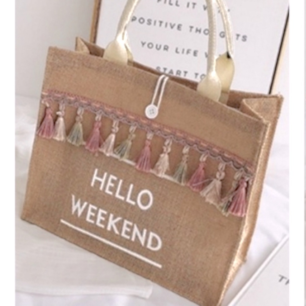LAST ONE! Tassel Fringe Front Tote Bag